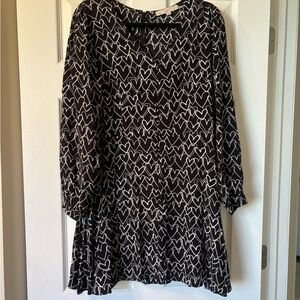 Black and White Heart Pattern Dress